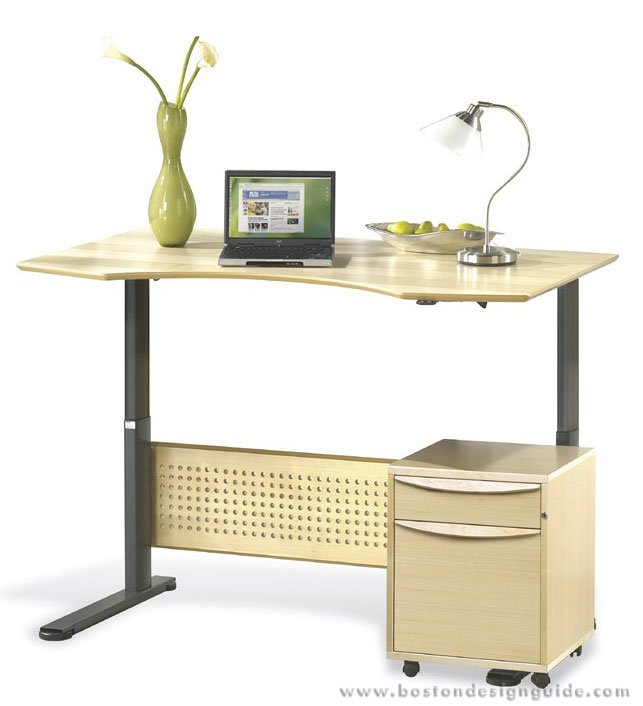 Sit-Stand Desk with Mobile Pedestal, Il Décor