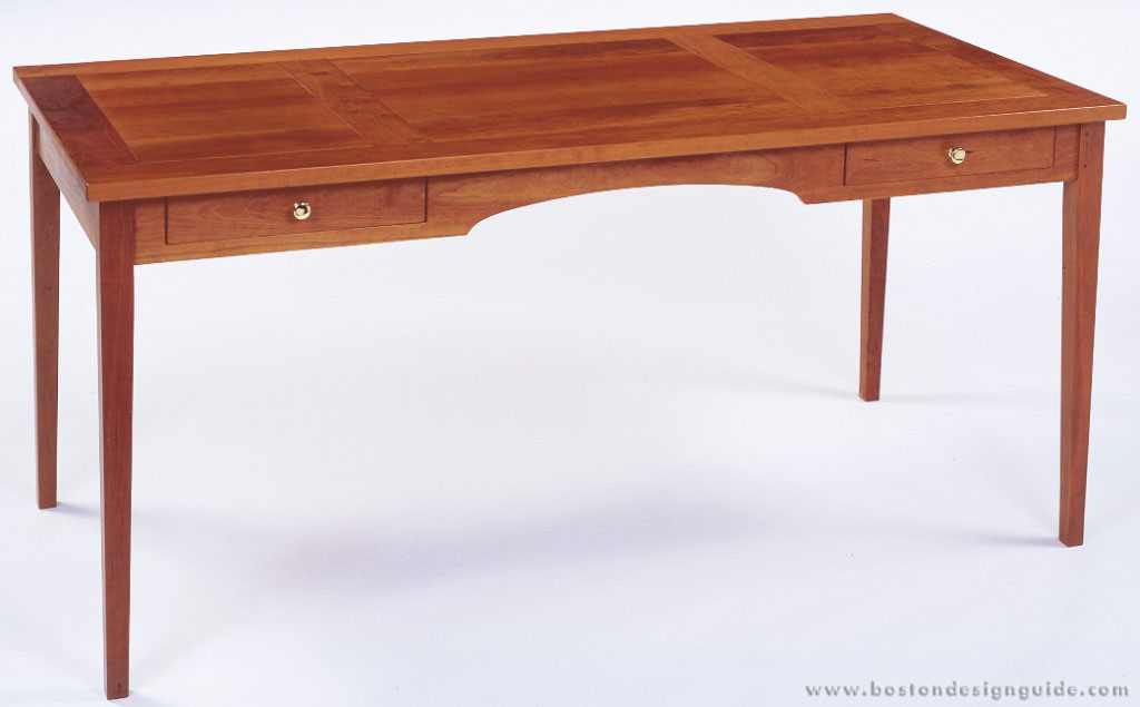 Post & Panel Bowfront Table Desk, Furniture by Dovetail