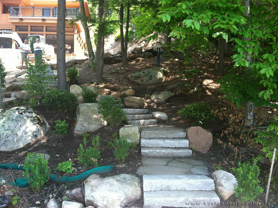 Completed stone staircase