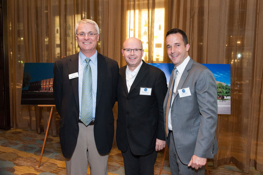 A.W. Hastings Executive Vice President and COO Keenan Burns, Architect Stephen Baker of Baker Design Group, and Clarke General Manager Sean Clarke. 