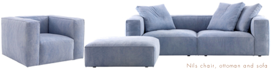 Nils chair, ottoman and sofa