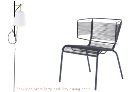 Sous Mon Arbre lamp and Fifty dining chair
