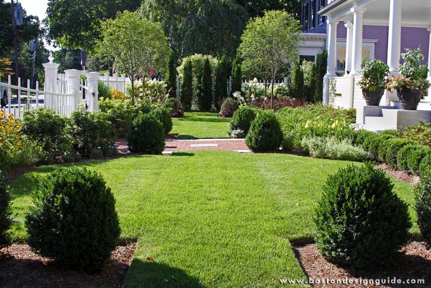 Formal garden landscape design by Gregory Lombardi Design; garden installation and maintenance by Parterre Garden Services