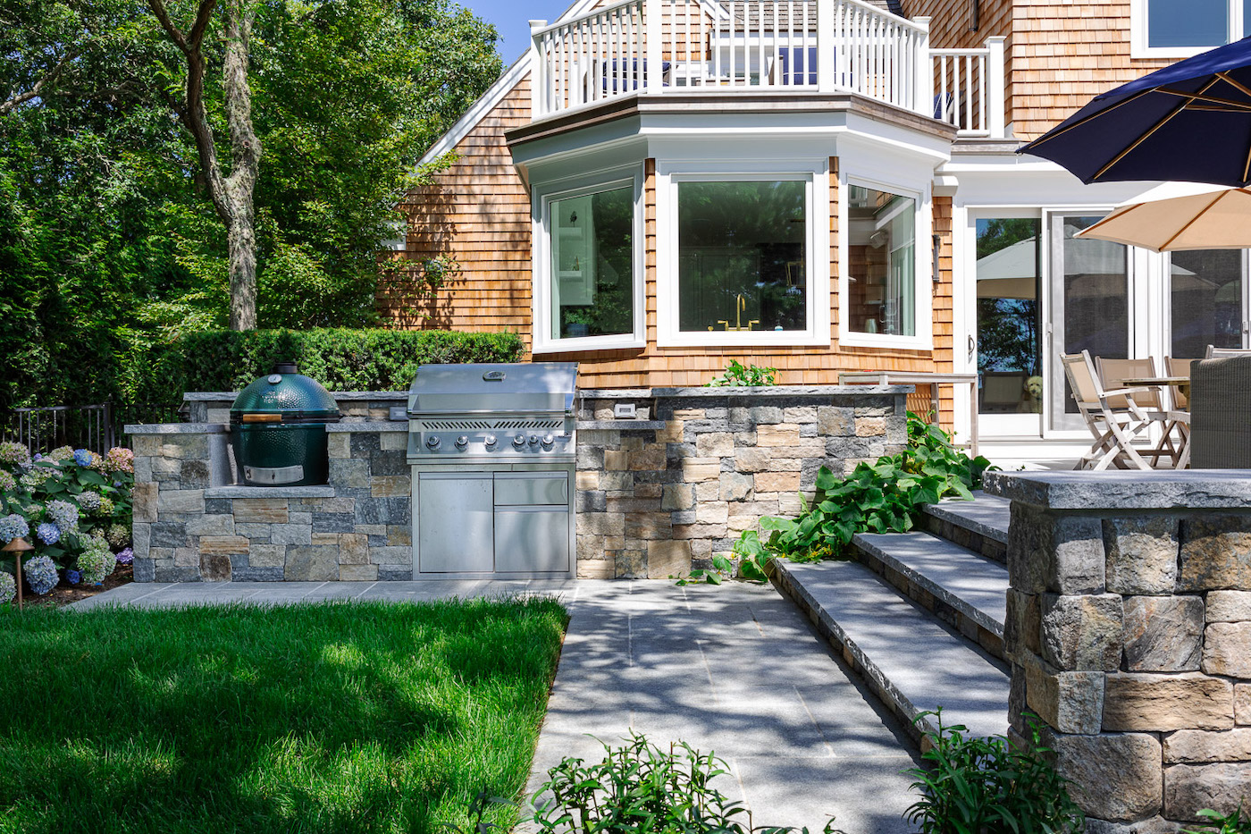 Mulcahy Design Group, Landscape Design, Outdoor Kitchen, Cape Cod, Stone Terrace