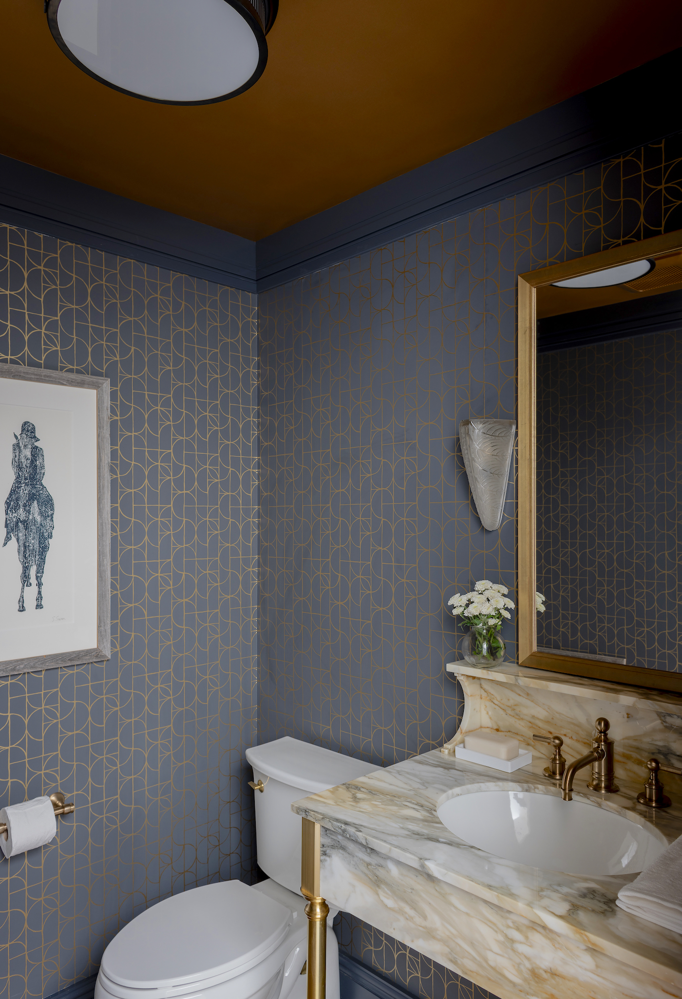 SV Design, Brownstone in the City, Boston, powder room