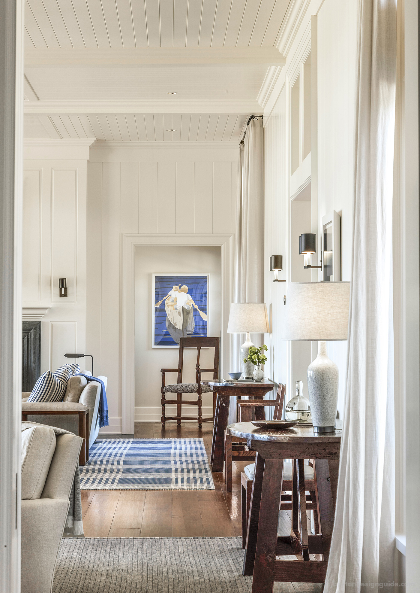 Coastal shingle style hallway